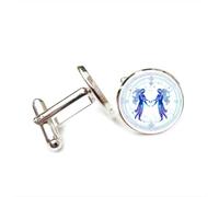 Gemelos, Ángel Géminis Digital Cyber Neon Reza Por La Suerte Amigo Regalo, Géminis Doce Signos Del Zodiaco, Hebilla De Puño Personalizada, Accesorio De Camisa Regalo Para Contador Jefe Negocio