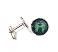 Gemelos, Ángel Géminis, Placa De Circuito Cibernético, Regalo De La Suerte Para Amigos, Versátil, Doce Signos Del Zodiaco, Hebilla De Puño Personalizada, Accesorio De Camisa, Regalo Para Padre, E
