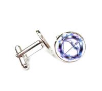Gemelos, Arco De Fuego Azul Ardiente Heavy Metal, Sagitario Doce Signos Del Zodiaco, Hebilla De Puño Personalizada, Accesorio De Camisa Regalo Para Contable Jefe Negocios Boda Baile De Graduación Oc