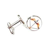 Gemelos, Arco De Fuego Brillante Y Ardiente Heavy Metal, Sagitario, Doce Signos Del Zodiaco, Hebilla De Puño Personalizada, Accesorio De Camisa, Regalo Para Contable, Jefe, Negocios, Boda, Baile De G