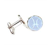 Gemelos, Arte De Ciencia Pixelada De Piscis, Proyección Holográfica, Regalo De La Suerte, Piscis, Doce Signos Del Zodiaco, Hebilla De Puño Personalizada, Accesorio De Camisa, Regalo Para Novio Cont