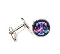 Gemelos, Balanza De Rayos Novedosa, Cristal De Energía Arcoíris, Libra, Doce Signos Del Zodíaco, Hebilla De Puño, Accesorio De Camisa, Regalo Para Contable, Jefe, Negocios, Boda, Graduación, Ocas