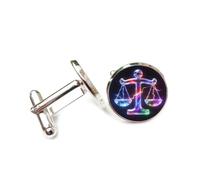 Gemelos, Balanza De Relámpagos, Cristal De Energía Arcoíris, Libra, Doce Signos Del Zodíaco, Hebilla De Puño, Accesorio De Camisa, Regalo Para Contable, Jefe, Negocios, Boda, Graduación, Ocasió