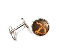Gemelos, Bronce De Fuego Ardiente, Corrosión, Metal Pesado, Sagitario, Doce Signos Del Zodiaco, Hebilla De Puño Personalizada, Accesorio De Camisa, Regalo Para Contable, Jefe, Negocios, Boda, Baile