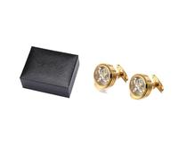 Gemelos Camisa Hombre Gemelos con movimiento Tourbillon for hombre, for boda, novio, reloj mecánico, engranaje Steampunk(Titanium Plated)