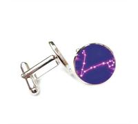 Gemelos, Carta Estelar Curva De Arte De Piscis, Regalo De Suerte Para Amigos Con Estilo Cibernético Neón, Doce Signos Del Zodiaco De Piscis, Hebilla De Puño Personalizada, Regalo De Accesorio Para