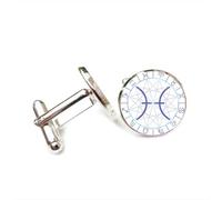 Gemelos, Carta Estelar De Piscis Con Franjas, Proyección Holográfica, Regalo De La Suerte, Piscis, Doce Signos Del Zodiaco, Hebilla De Puño Personalizada, Accesorio De Camisa, Regalo Para Novio Con