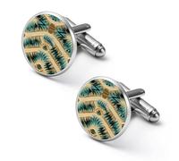 Gemelos con estampado azteca para hombre, gemelos clásicos, gemelos de camisa, conjuntos de boda, conjuntos de negocios, 1.7cm, Metal, No es una piedra preciosa