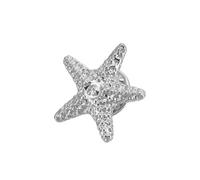 Gemelos con forma de criatura marina para hombre, diseño de estrella de mar cepillada, color plateado, talla única, Metal, No es una piedra preciosa