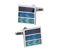 Gemelos cuadrados de esmalte para hombre, gemelos de camisa de cola de milano, regalo de boda (D 16 mm x 16 mm)