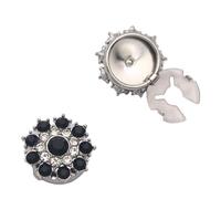 Gemelos de aleación de cristal de lujo para uso formal, detalles de cristal vibrantes, accesorios de negocios y noche, gemelos para reuniones de negocios, talla única, como se describe, como se