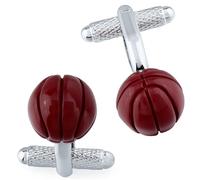 Gemelos de baloncesto rojo 3D para hombre con caja de regalo., normal, Metal, Sin gemas.