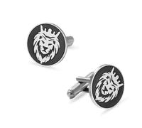 Gemelos de cabeza de león de acero inoxidable para hombre, decorativos, ceremonia de boda, negocios, camisa formal, accesorios, talla única, Acero inoxidable, No es una piedra preciosa