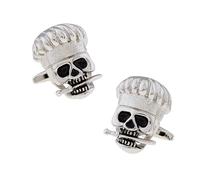 Gemelos de calavera de chef, accesorio único inspirado en la cultura para chefs y amantes de la comida, M, Latón, No es una piedra preciosa