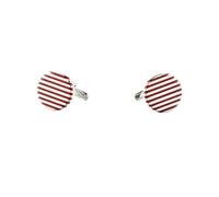 Gemelos de Camisa franceses de Cobre galvanizado con Rayas de Esmalte Rojo