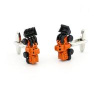Gemelos de carretilla elevadora para hombres, diseño de pala tractor, material de latón de calidad, gemelos amarillos color