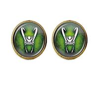 Gemelos de cristal artístico, Loki dios de las travesuras CuffLinks dios de las travesuras, Loki, 20MM, Metal, Iolita