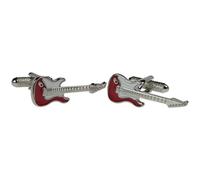 Gemelos de guitarra - Gemelos de guitarra eléctrica roja para hombre presentados en Onyx Art London Gemelos