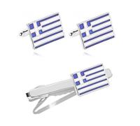 Gemelos de Hombre Fashion Business Shirt Sleeve Decorative Buttons Classic Geometric Tie(Square set)