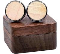 Gemelos de madera para hombre, gemelos de boda, novio, camisa para hombre, estilo casual, talla única, Acrílico, No es una piedra preciosa