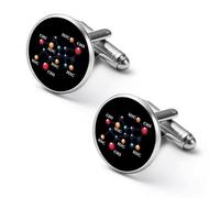 Gemelos de moda de café con molécula de cafeína para hombre, juego de gemelos clásicos para camisas de boda, negocios, 1.7cm, Metal, No es una piedra preciosa