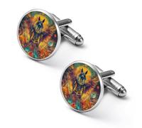 Gemelos de moda del dios de Horus de la mitología egipcia para hombre, juego de gemelos clásicos para camisas de boda, negocios, 1.7cm, Metal, No es una piedra preciosa
