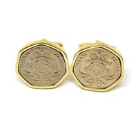 Gemelos de moneda de 20 peniques de 1995 para 30 cumpleaños/aniversario, gemelos de un penique de 1995 para un 30º GLD, talla única, plata, otro tipo de cierre