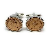 Gemelos de moneda de medio penique de 1978 para regalo de 50 cumpleaños para él, papá, tío, hermano, gemelos antiguos