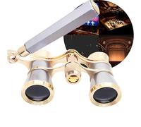 Gemelos de Ópera 3x25 con Asa y Cadena | Pieza de Colección para Teatro y Carreras | Compactos y Ligeros para Conciertos, Ópera, Cosplay y Fiestas Temáticas(Silver-gray2)