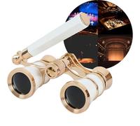 Gemelos de Ópera 3x25 con Asa y Cadena | Pieza de Colección para Teatro y Carreras | Compactos y Ligeros para Conciertos, Ópera, Cosplay y Fiestas Temáticas(Pearl2)