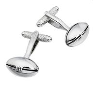 Gemelos de plata en forma de pelota de rugby