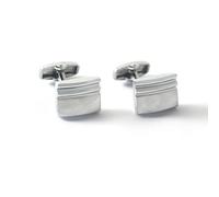 Gemelos de plata personalizados, elegantes, chapados en plata, rectángulo, clásico, 17,5 x 13,5 cm, joyería para hombres, marido, papá, día de San Valentín, negocios, 17.5x13.5CM, Plata, No es una