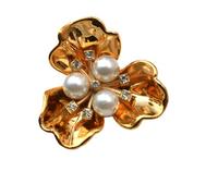 Gemelos decorativos con clip de flores y perlas, clip de botón para hombres y mujeres, camisa de vestir, uniforme diario, adornos de flores y perlas, One Size, como se describe, como se describe