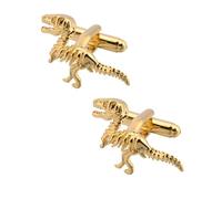 Gemelos dorados de dinosaurio, diseño divertido de tiranosaurio rex, accesorio perfecto para los amantes de los dinosaurios, M, Latón, No es una piedra preciosa