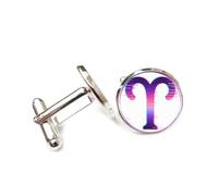 Gemelos, Efecto Artístico Digital Con El Símbolo Tradicional De Aries, Doce Signos Del Zodíaco De Aries, Hebilla Para Puños, Accesorio Brillante Para Camisa, Regalo Para Contable, Jefe, Negocios,