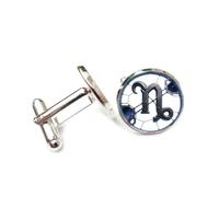 Gemelos, Escultura De Metal Con El Símbolo De Capricornio En Relieve Espacial, Hebilla Para Puños Con Los Doce Signos Del Zodíaco De Capricornio, Accesorio Para Camisa, Regalo Para Contable, Jefe,