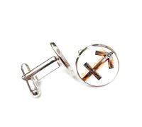 Gemelos, Estilo Heavy Metal Con Fuego Ardiente, Sagitario, Doce Signos Del Zodiaco, Hebilla De Puño Personalizada, Accesorio Para Camisa, Regalo Para Contable, Jefe, Negocios, Boda, Baile De Graduaci