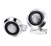 Gemelos Gemelos con inicial D, gemelos redondos esmaltados negros, camisa, joyería o accesorios de boda for hombre