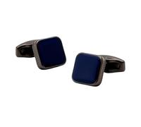 Gemelos Gemelos cuadrados esmaltados, accesorios simples for camisas de fiesta y citas de negocios for hombres(Blue-black)