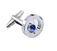 Gemelos Gemelos De Camisa for Hombres Y Mujeres, Banquete De Negocios, Discurso De Boda, Gemelos De Cristal De Metal Simples(Blue)