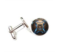 Gemelos, Géminis Fuego Bronce Corrosión Metal Pesado Suerte Amigo Regalo, Versátil Doce Signos Del Zodiaco, Hebilla De Puño Personalizada, Accesorio De Camisa Regalo Para Padre Esposo Fiesta Boda