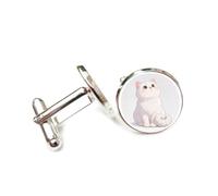 Gemelos, Hermoso Gato De Orejas Rosas, Mirando Al Cielo, Hebilla De Puño Personalizada, Accesorio De Camisa Brillante, Regalo Para Contable, Jefe, Boda, Graduación, Ocasión Formal.