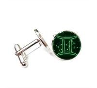 Gemelos, Línea Estelar De Géminis Digital Cyber Neon Regalo De La Suerte Para Amigos, Versátil Con Doce Signos Del Zodiaco, Hebilla De Puño Personalizada, Accesorio De Camisa Regalo Para Padre