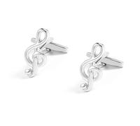 Gemelos Masculinos 1 Par De Gemelos Silver Note Music Hombre Puños De Camisa Francesa Alfileres Para Los Brazos