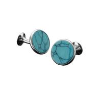 Gemelos Men's French Shirt Cufflinks Round Shell Cat's Eye Stone Redwood Cuffs(183)