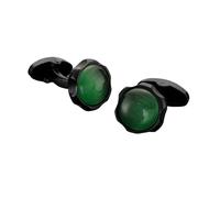 Gemelos Men's French Shirt Cufflinks Round Shell Cat's Eye Stone Redwood Cuffs(550)