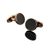 Gemelos Men's French Shirt Cufflinks Round Shell Cat's Eye Stone Redwood Cuffs(555)