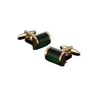 Gemelos Men's French Shirt Cufflinks Round Shell Cat's Eye Stone Redwood Cuffs(809)