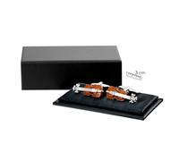 Gemelos metálicos violines 30mm. detalles esmalte marrón