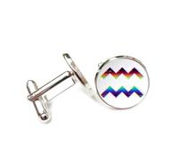 Gemelos, Novedad De Línea De Escaneo, Estilo Artístico Con Fallas, Acuario, Doce Signos Del Zodíaco, Hebilla De Puño Personalizada, Accesorio De Camisa, Regalo Para Contable, Jefe, Negocios, Boda,